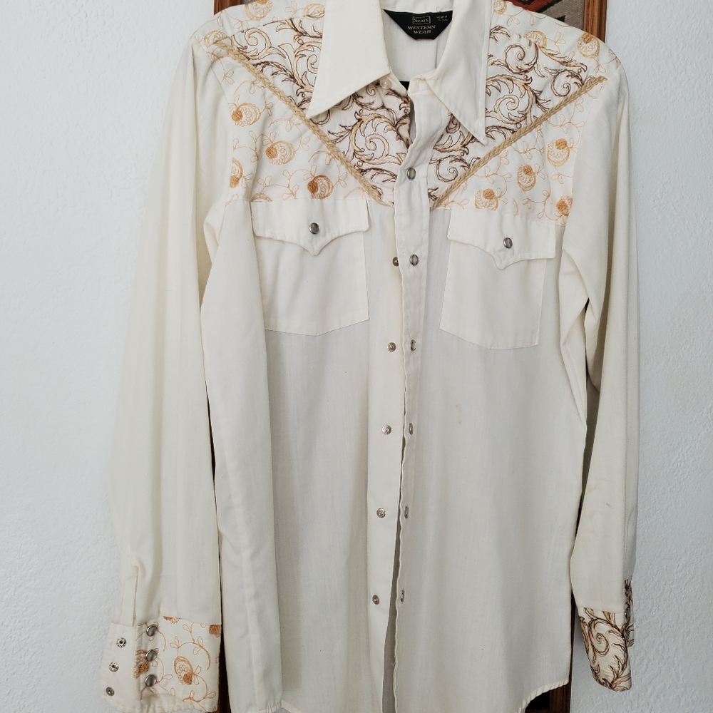 Mens Vintage Western Style Shirt Medium